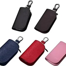 THE STYLE SUTRA Generic Car Key Case Portable Small Zipper Bag Decorative Car Key Fob Cover Black-picture-13