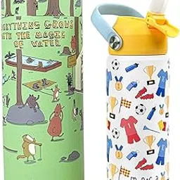 MOCA Kids Water Bottle 550ml | Stainless Steel Sipper Bottle for Kids with Soft Nozzle |Boys & Girls KIds Leak-Proof Bottle for School & Travel | Non-Slip Base (Striker)-picture-20