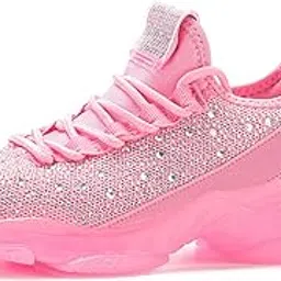 Women's Rhinestone Mesh Slip On Walking Shoes Fashion Breathable Spakle Glitter Sneaker-image-0