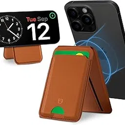 FUEL CO Wallet Bi-Fold [Strong Magnetic] Magsafe Card Holder Stand PU Premium Vegan Leather Case Ultra Slim Lightweight Compatible Mag Safe iPhone 16/15/14/13/12 Pro Max RFID Blocking (Chestnut Brown)-image-11