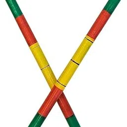ASKR Wooden Dancing Sticks, Traditional Dandiya Raas Sticks, Yellow, Red and Green, Set of 2-picture-47