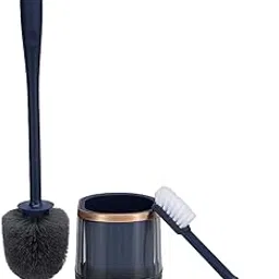 HomeCloud Silicone Toilet Brush | Wall Mounted Toilet Cleaning Brushes |Brushes for Bathroom Cleaning Japanese Modern with Soft Bristle Can Also Be Wall Hanged.with Holder (Blue with Brush)-image-0