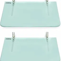Evolite Tempered Glass Shelf for wal Living Room Corner and Rectangle Stand for Bathroom Racks & Shelves, Storage Shelf Wall Mounted Corner with Fitted Brackets (9"X12"inch)(Pack of 2)-picture-11