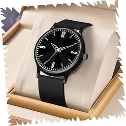 acnos Black White Colour Dial with Softest Silicone Multi Colors Strap Analog Wrist Watch for Men Boys-picture-33