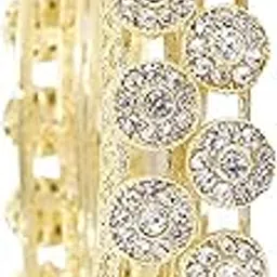 zulka Golden Metal with Zircon Diamond Stone Traditional Bangles Set For Women & Girls | Women Kangan Set | Pacheli Style Rajwadi Bangles | Diamond Bangles Bracelet For Girls- Set of 2 Bangle-picture-36
