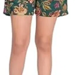 Aanvi Kurti Women's Floral Print Shorts, High Waist, Pockets, Casual Wear-picture-26