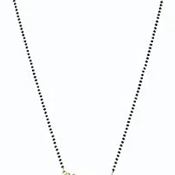 zior Gold-Plated Mangalsutra, American Diamond Pendant with Mint Green & Pink Stones, Black Bead Chain-picture-37