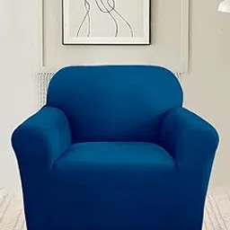 Amazon Brand - Solimo Polyester Spandex Stretchable Sofa Slipcover (1 Seater, Blue)-picture-12