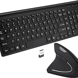 Left Handed 2.4GHz Wireless Vertical Ergonomic Mouse and Keyboard Combo Ultra-Thin Portable Size for PC Desktop Computer Laptop Mac Tablet-picture-12