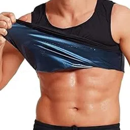 fitness Men's Sauna Vest Tank Top, Sweat-Enhancing Workout Shirt for Weight Loss and Exercise, Black-picture-29