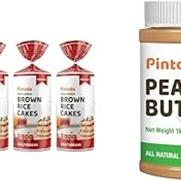 Pintola Organic Wholegrain Brown Rice Cakes - Multigrain (All Natural,Unsalted) (Pack of 4) (125 g x 4) & Pintola All Natural Peanut Butter (Crunchy) (1kg)-picture-21