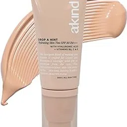 Akind Drop A Hint Hydrating Skin Tint SPF 30 PA+++ | Lightweight + Buildable Tint + Skincare Benefits + Sun Protection | For All Skin Types | Skin Barrier Makeup range | Hyaluronic acid, Vitamins B5, C & E, Squalane, Licorice Extract - 110 IVORY-picture-15