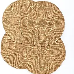 Handcrafted Seagrass Placemats (Set of 4) – 10"x10" Round Table Mats for Dining, Coffee Table, Home Decor-picture-12