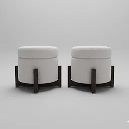 Horizontal Eight Round Storage Ottoman Poufs – Multipurpose Puffy Footstools for Bedroom & Living Room, Stylish Home Furniture & Décor, Sea Green, Set of 2-image-45