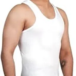 indian threads Men’s White Cotton Sleeveless Vest | Round Neck, Regular Fit, Breathable & Comfortable Innerwear-picture-30