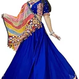 Women's Traditional Rayon Fabric Blue Lehenga Choli-picture-26