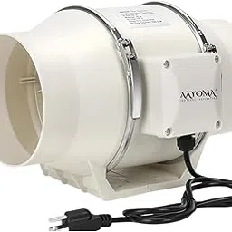 AAYOMA Inline Duct Fan 4 Inch | 40W Quiet Ventilation Extractor | 540 m³/h Airflow | 2600 RPM | 34 dB Silent Exhaust Fan for Grow Tent, Kitchen, Bathroom & Hydroponics - With Copper Motor-picture-21
