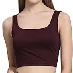appareltribe Women's Solid Stretchable Square Neck Crop Top.-picture-18