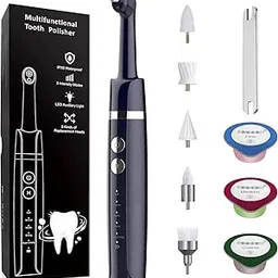 Tooth Polisher,Teeth Polishing Kit for Daily Cleaning,Polishing Then Whitening of Tooth (Professional Toothpaste Include),USB Rechargeable Dental Polisher with LED Light,6 Heads,5 Speed Modes-image-75