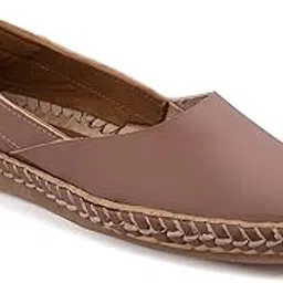 korakari Women's Terracotta Leather (TC) Handmade Loafer Flat | Soft & Comfortable Leather Woven Mules Fashion Slip-Ons Umber Casual Shoes for Indoor/Outdoor (Red Brown)-picture-43