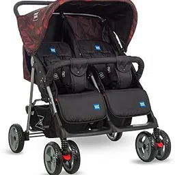 Mee Mee Twin Baby Stroller & Pram Easy Foldable with Adjustable Seating Positions | Age 0-2 yrs & Weight Upto 20 Kg Twins Buggy Stroller/Two Babies Pram/Kids/Infants (Red)-picture-26