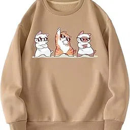 Cat Sweatshirt Hoodie Women Cute Casual Stylish Trendy Latest White Brown Black Pink Lavender Beige Girl 399 499 Under-image-44