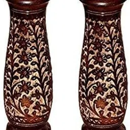 Handyytwwisst Wooden Flower Vase Wooden Flower Pot for Home Decorative Items Wooden vases for Home Decor Flower vase Big 10 inches Size Vase Set of 2-picture-14