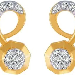 p.c. chandra jewellers 18k (750) Yellow Gold and Diamond Stud Earrings for Women-picture-32