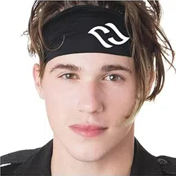 FUNEX Cotton Moisture Wicking Non-Slip Exercise Workout Headband Gym Men Women Long Hair Sports Yoga Cycling Running Hiking for Men and Women (Black, One Size, Pack of 1)-picture-48