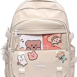 gudmart Backpack Cute with Pins Bear Pendant Aesthetic School Bag Supplies Japanese Ita Bag Accessories Canvas Daypack-picture-23