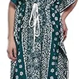 rsaimta Printed Kaftan Nightgown for Women | Cotton Kaftaan Nighty | Kaftan Maxi | Short Sleeves | Stylish & Comfortable Nightwear | Free Size | Casual Sleepwear & Lounge Wear-picture-24