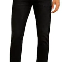 Men's Slim Fit Denim Jeans Straight Leg, Cotton Blend Button ClosureJeans-Black-32-picture-11