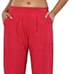 tulsiram cottons Solid Cotton Pants for Women | Relaxed Straight Fit Palazzo Style Trousers with Pockets | Comfortable Casual & Office Wear Bottoms | Cotton Formal Pants for Daily Use-picture-20
