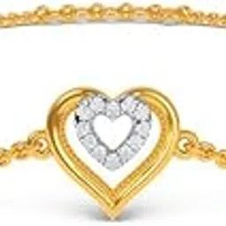 kisna 14KT|18KT BIS Hallmark Pure Gold Heart bracelets For Women Size -7-picture-32