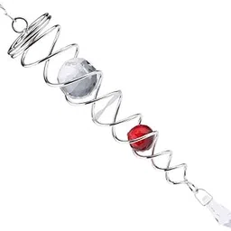 PINK PARI (LABEL) Metal Hanging Ornament Decor, 3D Kinetic Wind Spinner for Garden,Spiral Tail,Wind Motor for Outdoor Decor, 3D Garden Art Wind Sculpture Spinners (Big Spiral Tail)-picture-33