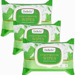 DeBelle Makeup Remover Wet Wipes Combo Pack of 3 for Face |Deep Cleansing, Nourishing, Hydrating Wipes for All Skin Types| Enriched with Avocado& Aloevera|30 Cotton Soft Wipes|-picture-40