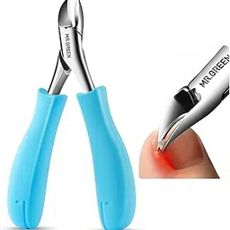 MR.GREEN Nail Clippers Toenail Cutters Anti-Splash Professional Ingrown Thick Hard Nail Scissors Pedicure Tools Manicure Sets (Blue Handle)-picture-41
