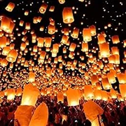 NAITH Make A Wish Hot Air Balloon Paper Sky Lantern (Mix Colour) - Pack of 10-picture-15