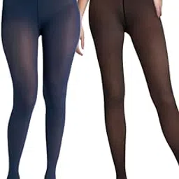 g heist Pack of 2 Stockings For Women Summer Wear | Opaque Pantyhose Stockings- Navy Blue and Black-picture-23