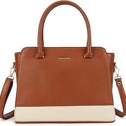 fastrack Satchelplay Handbag| Faux-Leather Women's Bag | Structured Bag with Top Handles & Adjustable Strap | Office, College & Casual Daily Use image 1
