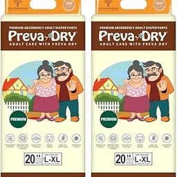 PREVA DRY Premium Soft Adult Diapers Large Size (L) | Unisex Diapers Pants Style | Waist (35-54 Inch) | Wetness Indicator, Super Absorb,360° Protection & Leakproof | Pack of 2, 40 Counts-picture-30