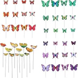 BNF® 48 Pieces Garden Yard Planter Butterfly Stakes Lawn Decor Ornament Art Decor|Home & Garden |Yard, Garden & Outdoor Living|Garden Décor|Statues & Lawn Ornaments-image-1