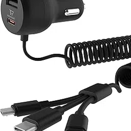 Phonokart Turbo 35W Car Charger with inbuilt 3-in-1 Spring Retractable Cable(2M) (Type-C, Lightning & Micro USB), Compact Fast Charging Solution for iPhone, Samsung & Android Devices (Turbo 35W)-image-27