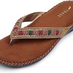 trase Women Soft Ortho Flats Sandal | Footwear For Woman Stylish Slippers, Orthopedic Slippers For Woman, Comfortable Women Slipper, Trendy V-strap Fancy Design Ladies Chappal For Daily Use-picture-16