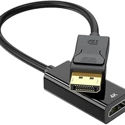 DP to HDMI Adapter, 4K DisplayPort (DP 1.2) to HDMI Converter, 5 Inch Cable, Black, Compatible with Dell HP Lenovo AMD NVIDIA, PC Laptop Monitor HDTV Projector-image-65