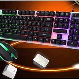 HEAVENGLOW Desktop USB Wired Keyboard & Mouse Bundles Set RGB Back Light-image-87