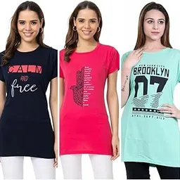 us reload Women’s Cotton Printed Regular Fit T-Shirt/Top/Long Nightwear T-Shirt | Soft, Breathable & Comfortable for Women Stylish Nightwear for Home((bb-picture-36