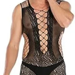 girlfriend Lingerie Lovely One Piece Deep V Neck Teddy Babydoll Mesh Nightwear for Men Mesh Badydoll Fishnets Dresses See Through Lingerie Chemise Outfits Specially for Men-picture-11