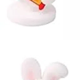 CALANDIS 2X Miniature Bunny Figurines Ornament for Shelf Decoration Cake Topper Decor | Figurines-picture-16