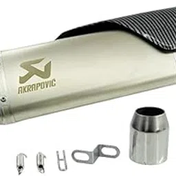 Vagary Kalasnikavo Akrapovic Exhaust High Bass Exhaust Silencer for BMW, KTM, Kawasaki, Suzuki, Bajaj, Yamaha R15, Ninja, CBR, GS, Apache, Duke 390, FZ, Gixxer (Silver)-image-2